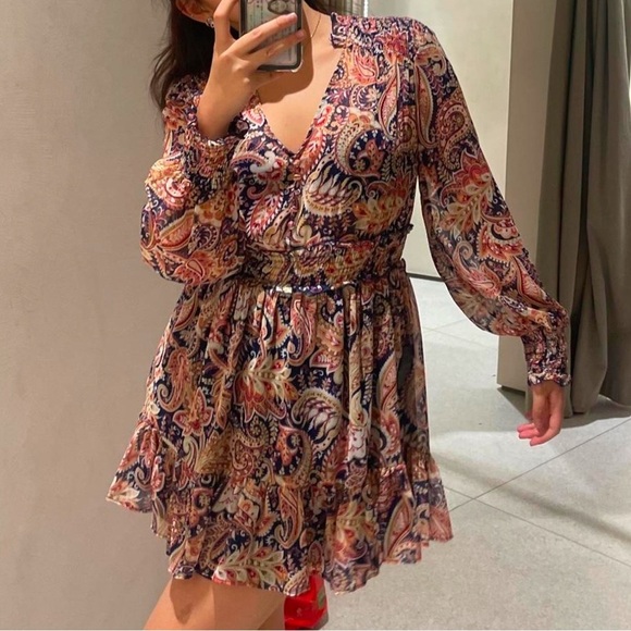 PRINTED MINI DRESS - Picture 4 of 9